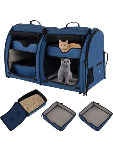 COSTWAY Hunde-Transportboxen in Blau