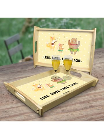 Mr. & Mrs. Panda Tablett Waldtiere Aloha mit Spruch in Gelb Pastell