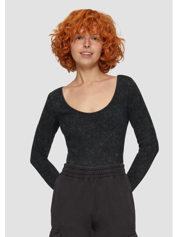 QS T-Shirt Body langarm in Schwarz