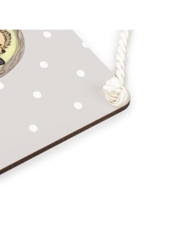 Mr. & Mrs. Panda Schild Igel Familie ohne Spruch in Grau Pastell