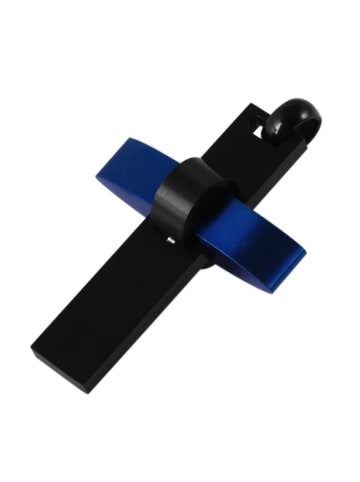 Adeliás Unisex Anhänger – Kreuz Kreuzanhänger aus Edelstahl in schwarz