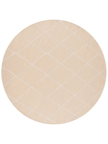 Beliani Outdoorteppich GWALIOR in Beige/Weiß - (W) 160 x (L) 160 cm