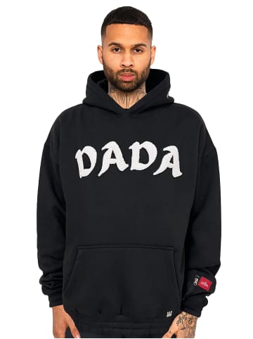 DADA Oversize Hoodie mit Frottee Logo und Ärmeltasche in Schwarz