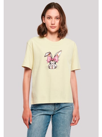 F4NT4STIC Everyday Tee Niedlicher Hase mit Schleife in softyellow