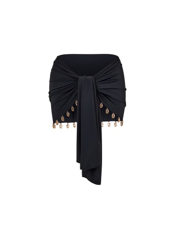Moda Minx Minirock Gold Shells Front Tie Skirt in Black