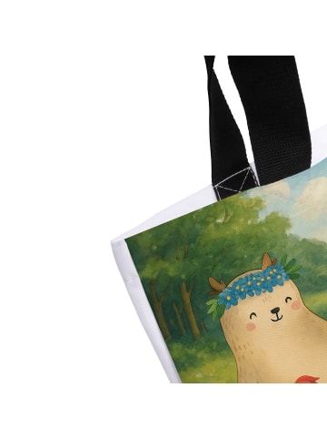 Mr. & Mrs. Panda Tasche Bären mit Blumenkranz Design ohne Spruch in Weiß