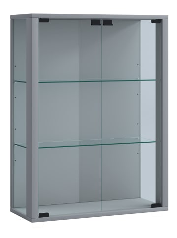 VCM  Wandvitrine Hängevitrine Glas Udina in Silber