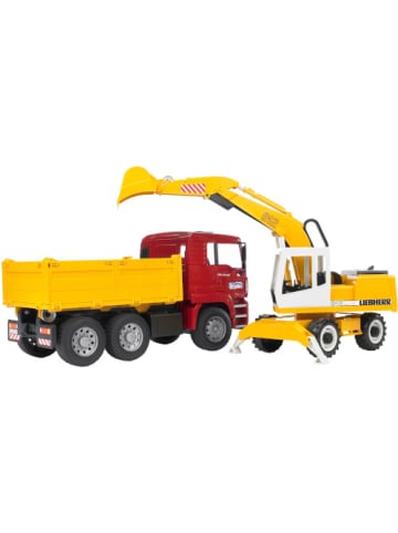 bruder Spielzeugauto 02751 MAN TGA Kipper und Liebherr Schaufelbagger