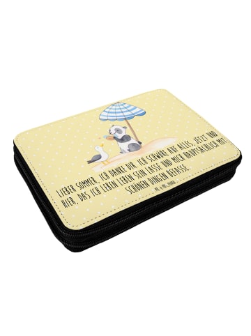 Mr. & Mrs. Panda Federmappe Lieber Sommer Motiv mit Spruch in Gelb Pastell