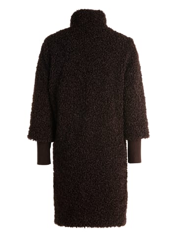 Zero  Teddymantel mit Stehkragen in Chocolate Plum