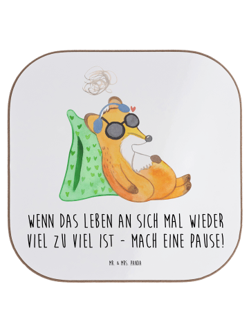 Mr. & Mrs. Panda Untersetzer Fuchs  Neurodiversität mit Spruch in Weiß