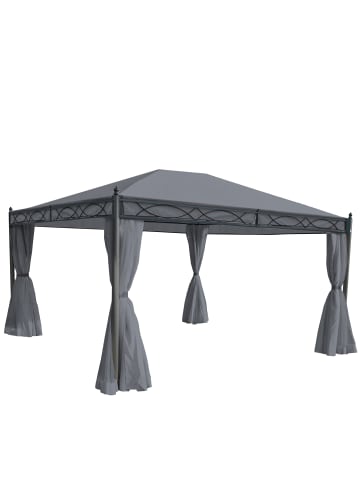 MCW Pergola Calpe mit Seitenwand und Moskitonetz, Grau 4x3m