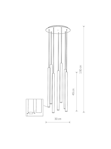 Licht-Erlebnisse Pendelleuchte EEK E Ø 30 x (T)130 cm in Weiß