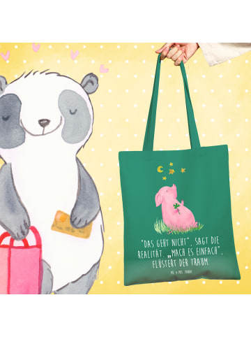 Mr. & Mrs. Panda Tote Bag Schwein Glück mit Spruch in Mint