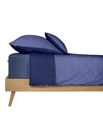 Schiesser Feinbiber-Bettwäscheset Doubleface in Blau