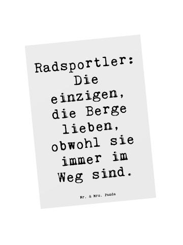 Mr. & Mrs. Panda Postkarte Spruch Radsport Berge mit Spruch in Weiß