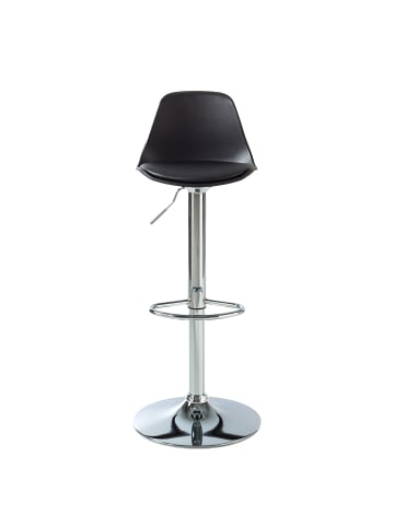 home24 home24 Barstuhl aus Kunststoff im modernen Stil (2er-Set) in Schwarz