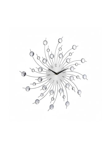 relaxdays Wanduhr Diamant in Silber - Ø 50 cm