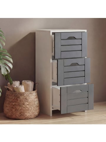 VCM  Midischrank mit drei Schubladen Flonali 76x38x28 in Weiß / Anthrazit