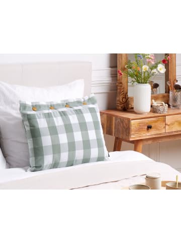 Beliani Dekokissen TAMNINE in Grün/Weiß - (W) 40 x (H) 12 x (L) 60 cm