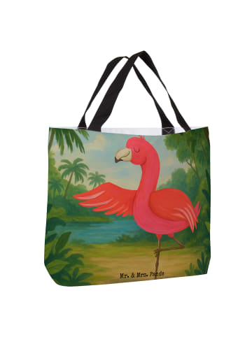 Mr. & Mrs. Panda Umhängetasche Flamingo Yoga Design ohne Spruch in Weiß