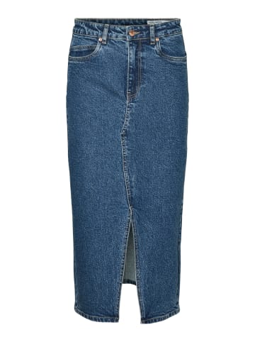 Vero Moda Wadenlanger Denim Jeansrock mit Schlitz 5-Pocket in Blau