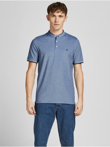 Jack & Jones Polo T-Shirt Pique Kurzarm Basic Hemd JJEPAULOS in Blau