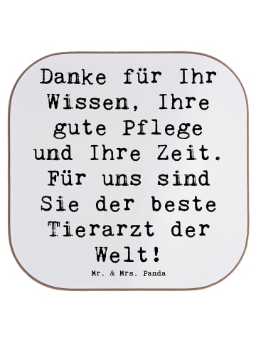 Mr. & Mrs. Panda Glasuntersetzer Spruch Bester Tierarzt mit Spruch in Weiß