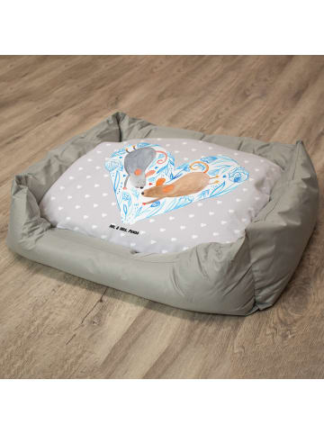 Mr. & Mrs. Panda Hundekorb Mäuse Herz ohne Spruch in Grau Pastell