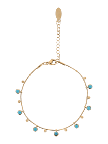 IZIA Women Snake Chain Bracelet in Gold Turquoise