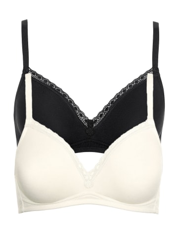 Lisca 2er Pack Soft BH in black-cream