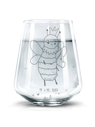 Mr. & Mrs. Panda Trinkglas Biene König ohne Spruch in Transparent