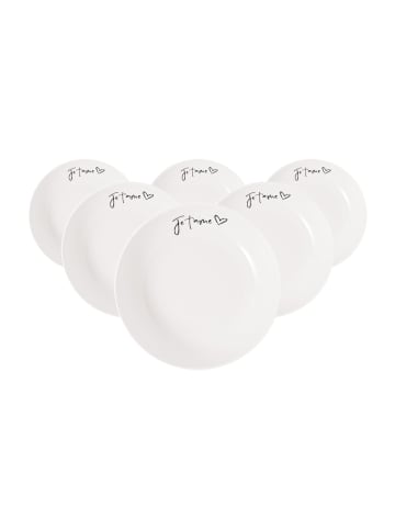 Villeroy & Boch 6er Set Schalen Je t'aime Statement ø 18,7 cm weiß in weiß
