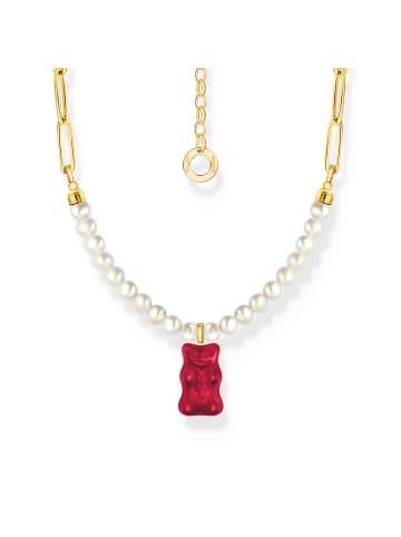 Thomas Sabo Gliedercollier Mit Goldbär Rot in gold, rot