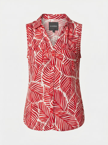 KOROSHI Ärmellose, bedruckte Damenbluse in rot