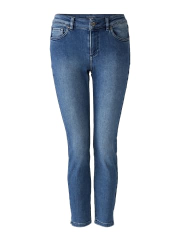 Oui Jeans LOULUH Skinny fit, cropped in darkblue denim