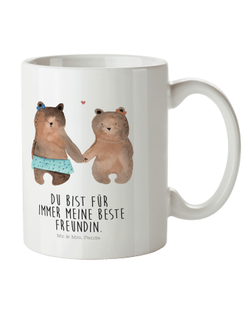 Mr. & Mrs. Panda Kindertasse Bär Freundin mit Spruch in Weiß