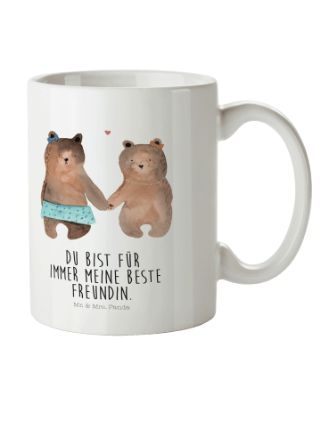 Mr. & Mrs. Panda Tasse Bär Freundin mit Spruch in Weiß