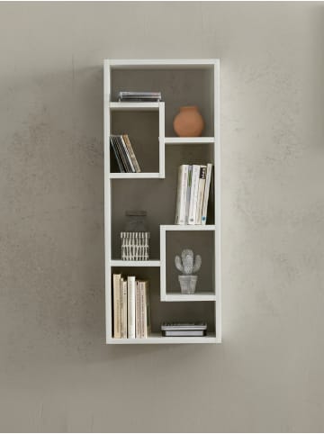 KADIMA DESIGN Wandregal 36x90x13,5 cm Holz Design Hängeregal modern, Wandboard in Weiß