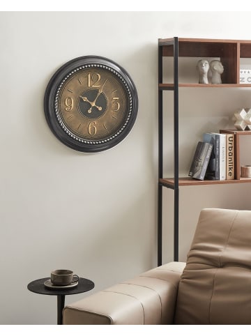 Beliani Wanduhr ALBOI in Schwarz/Gold - (W) 55 x (H) 55 x (L) 5 cm