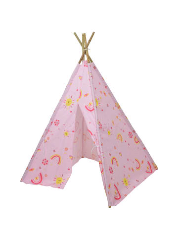 MARELIDA Tipi Kinderzelt Spielzelt in rosa - H: 155cm