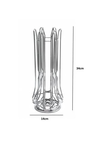 Cheffinger Kaffeekapsel Ständer drehbar für 48 Kapseln kompatibel in Grau