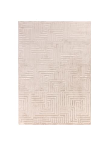 KADIMA DESIGN Teppich Kurzflor 3D-Reliefdesign Polypropylen Wohnzimmer in Beige
