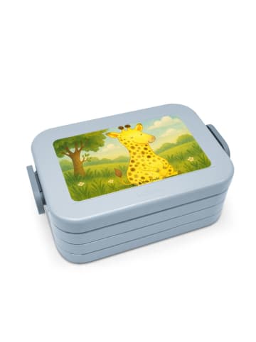 Mr. & Mrs. Panda Bentobox Giraffe Zufrieden Design ohne Spruch in Blau Pastell