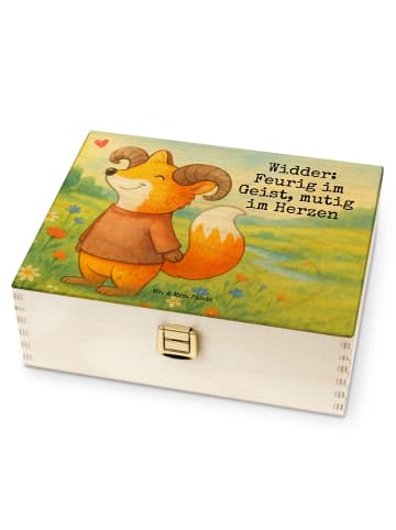 Mr. & Mrs. Panda Teebox Holz Widder Astologie Design mit Spruch in Weiß
