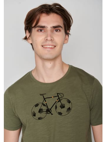 GreenBomb T-Shirt Football Bike in Schmutziges Olivgrün