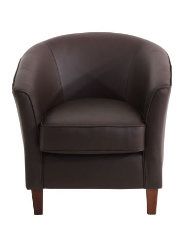 58 aufm Kessel SESSEL Karine Bezug pigmentiertes Nappaleder Buche nussbaum dunkel / braun