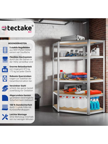 tectake Schwerlastregal  schnelle Montage, silber