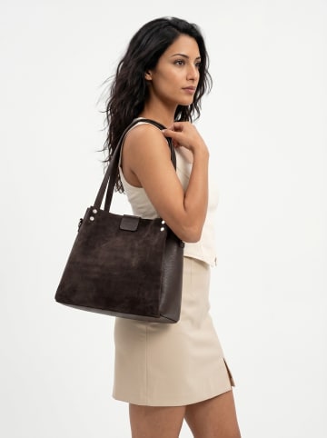 Forty degrees Shopper echt Leder in dunkelbraun