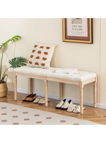 COSTWAY Eingangsbank gepolstert Bettbank 120 x 40 x 49 cm in Beige